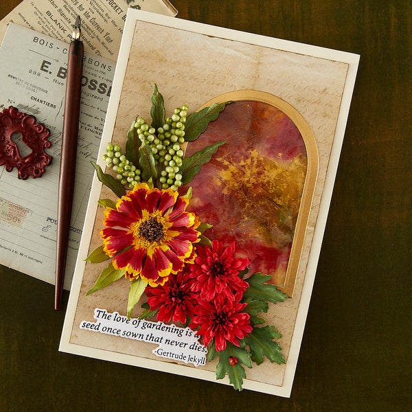 Helenium and Ladybugs Etched Dies by Susan Tierney-Cockburn