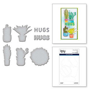 Succulents Etched Dies by Simon Hurley for Coordinating Stamp Set
