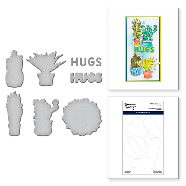 Succulents Etched Dies by Simon Hurley for Coordinating Stamp Set