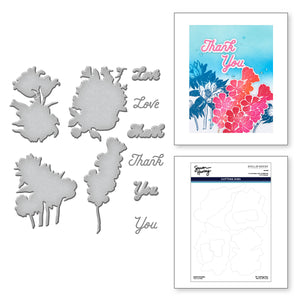 Inked Blooms Etched Dies by Simon Hurley for Coordinating Stamp Set