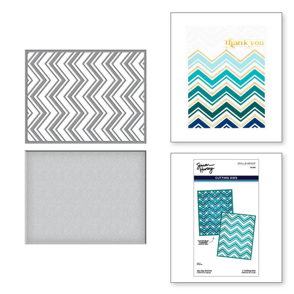 Zig Zag Chevron Etched Dies from the Photosynthesis Collection by Simon Hurley