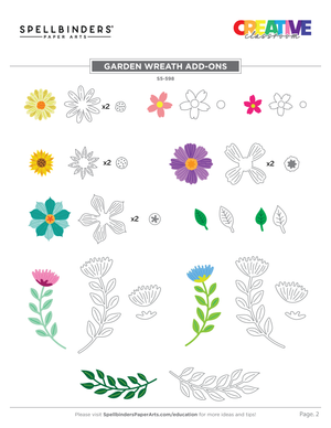 Garden Wreath Add-Ons Etched Dies from the Beautiful Wreaths Collection by Suzanne Hue
