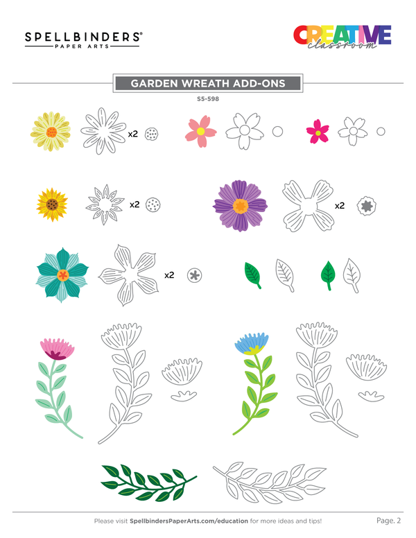 Garden Wreath Add-Ons Etched Dies from the Beautiful Wreaths Collection by Suzanne Hue