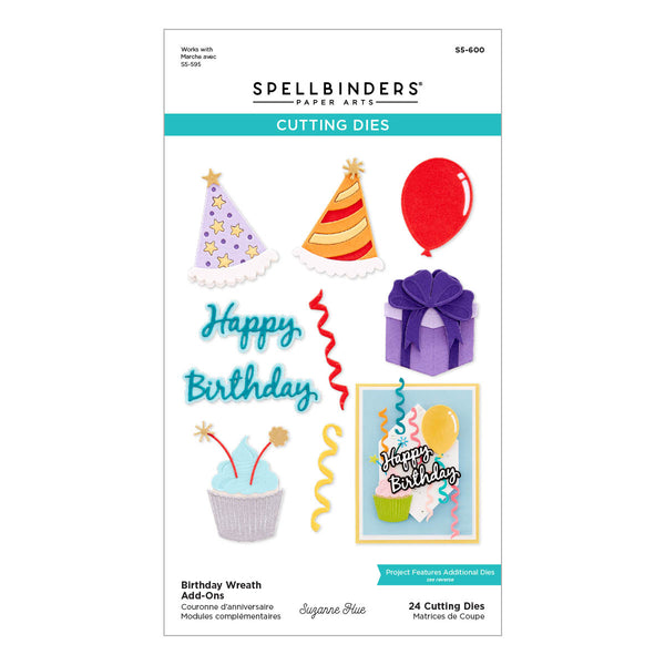 Birthday Wreath Add-Ons Etched Dies from the Beautiful Wreaths Collection by Suzanne Hue