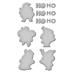 Silly Santas Etched Dies by Simon Hurley