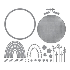 Gathering Stitches Etched Dies from the Nichol's Needlework Collection by Nichol Spohr