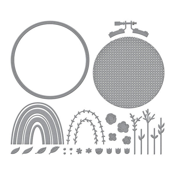 Gathering Stitches Etched Dies from the Nichol's Needlework Collection by Nichol Spohr
