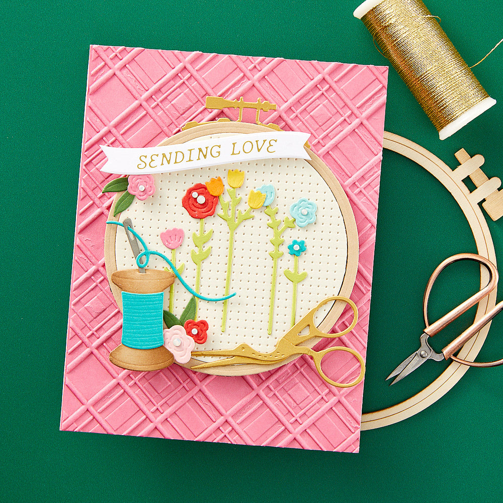 Gathering Stitches Etched Dies from the Nichol's Needlework Collection by Nichol Spohr