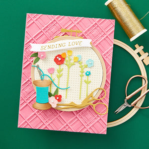 Gathering Stitches Etched Dies from the Nichol's Needlework Collection by Nichol Spohr