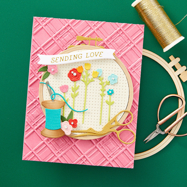 Gathering Stitches Etched Dies from the Nichol's Needlework Collection by Nichol Spohr