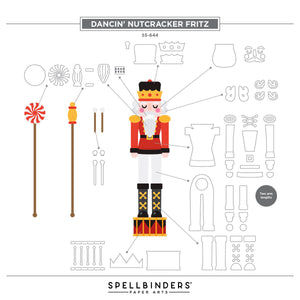 Dancin' Nutcracker Fritz Etched Dies from the Dancin' Christmas Friends Collection
