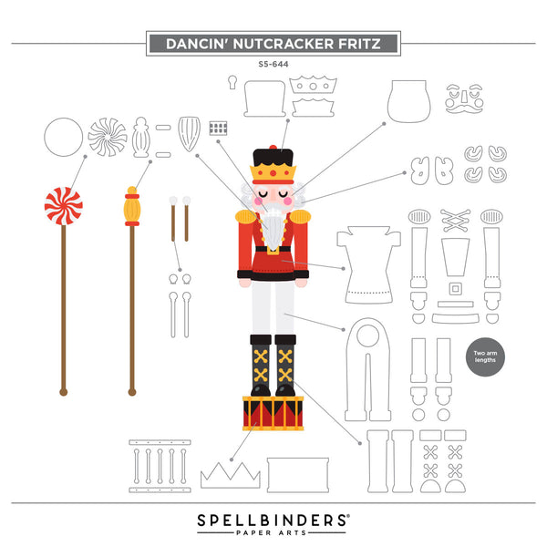 Dancin' Nutcracker Fritz Etched Dies from the Dancin' Christmas Friends Collection