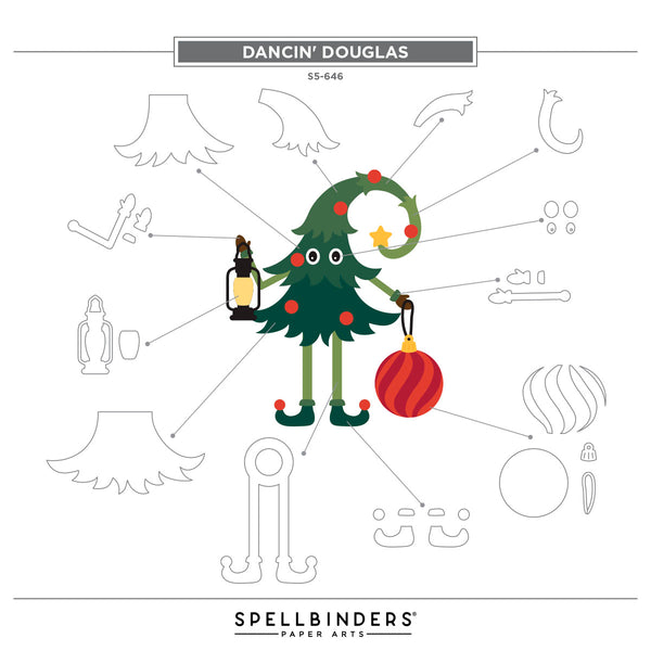 Dancin Douglas Etched Dies from the Dancin Christmas Friends Collection
