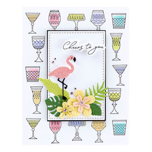 Perfect Touch Rectangles and Tag Etched Dies from the Happy Hour Collection