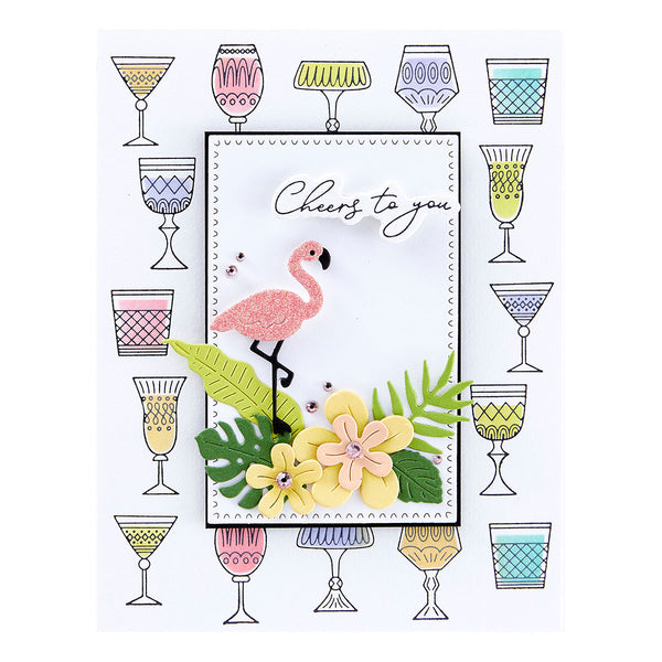 Perfect Touch Rectangles and Tag Etched Dies from the Happy Hour Collection