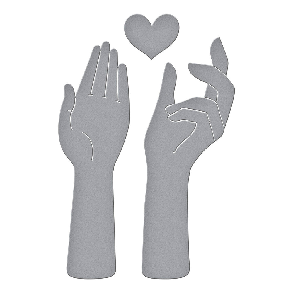 Bestie Heart in Hand Etched Dies from the Beads of Friendship Collection