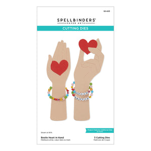 Bestie Heart in Hand Etched Dies from the Beads of Friendship Collection