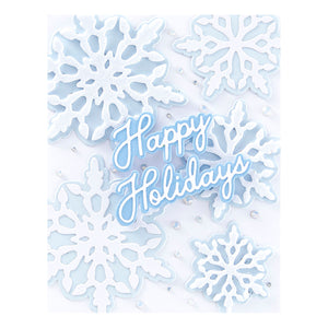 Handwritten Holiday Sentiments Etched Dies from the Let It Snow Collection by Simon Hurley