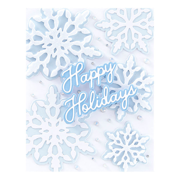 Handwritten Holiday Sentiments Etched Dies from the Let It Snow Collection by Simon Hurley
