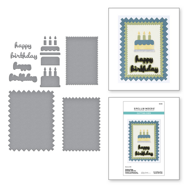 Pinking Edge Birthday Add-Ons Etched Dies from the Not Your Ordinary Card Collection by Wendy Vecchi