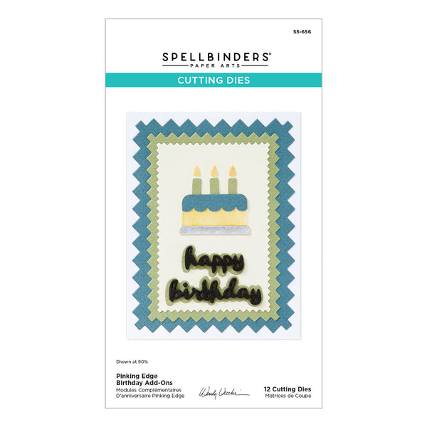 Pinking Edge Birthday Add-Ons Etched Dies from the Not Your Ordinary Card Collection by Wendy Vecchi