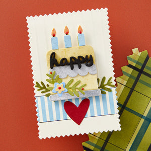 Pinking Edge Birthday Add-Ons Etched Dies from the Not Your Ordinary Card Collection by Wendy Vecchi