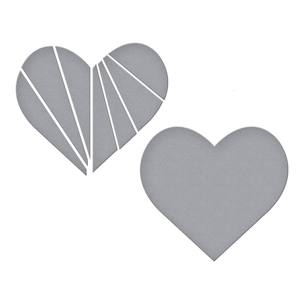 Pieced Heart Etched Dies by Kelly Bangs