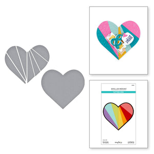 Pieced Heart Etched Dies by Kelly Bangs