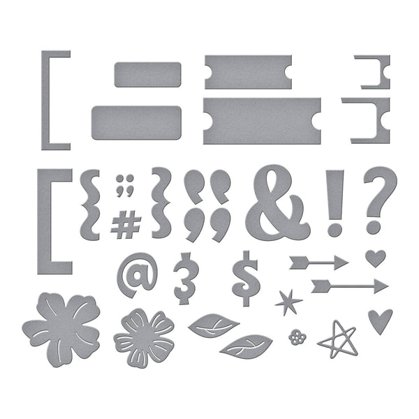 Punctuation & Icons Etched Dies by Kelly Bangs