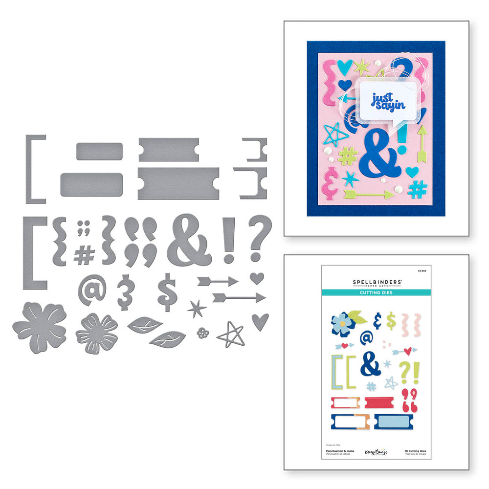 Punctuation & Icons Etched Dies by Kelly Bangs