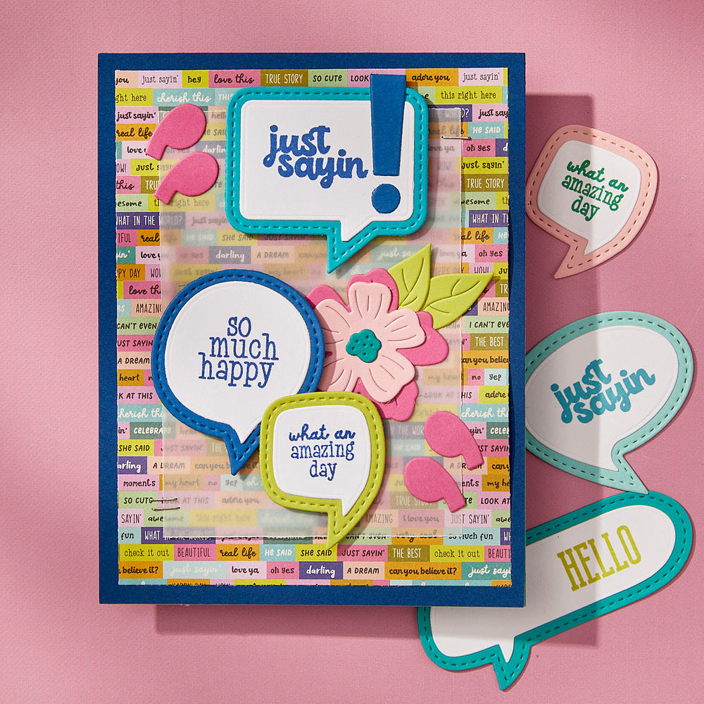Speech Bubbles Sentiments Clear Stamp Set by Kelly Bangs