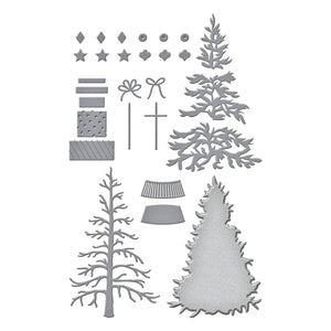 Classic Christmas Tree Etched Dies from the Timeless Trees Collection by Simon Hurley