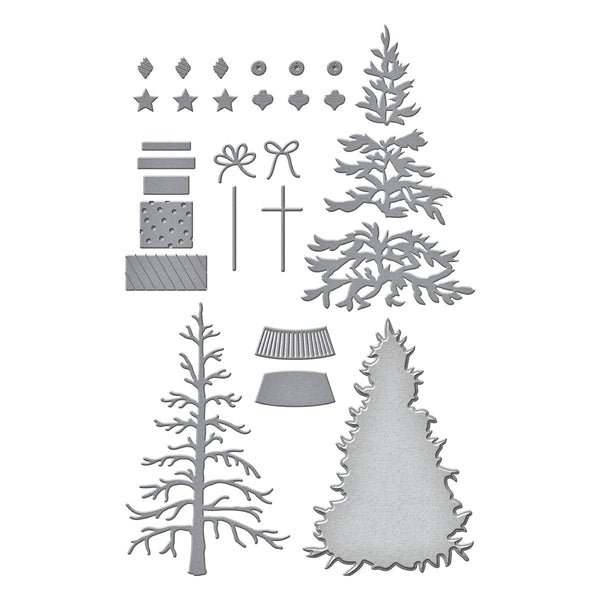 Classic Christmas Tree Etched Dies from the Timeless Trees Collection by Simon Hurley