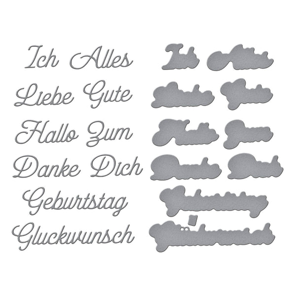 German Everyday Sentiments Etched Dies