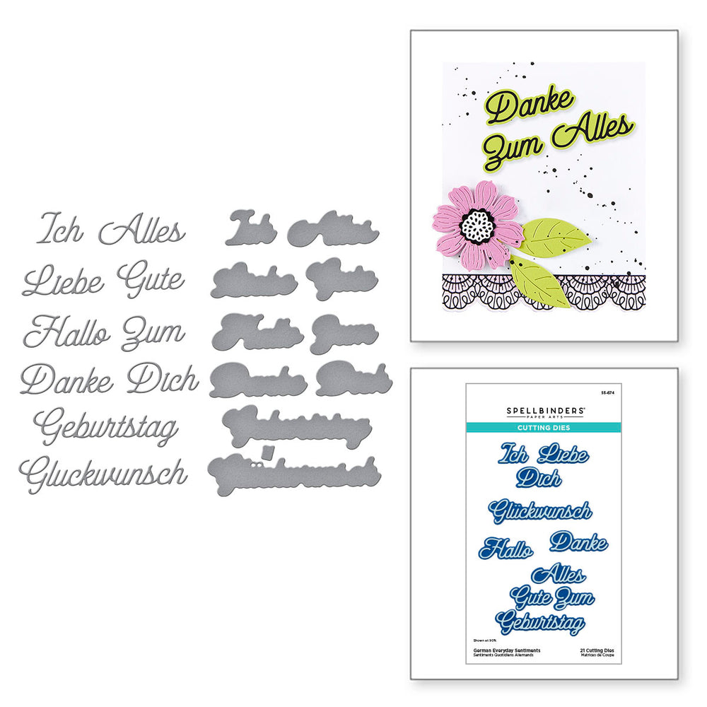 German Everyday Sentiments Etched Dies