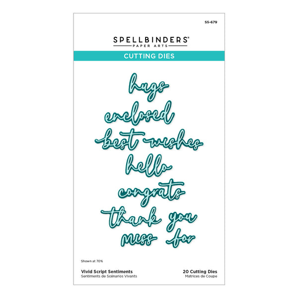 Vivid Script Sentiments Etched Dies