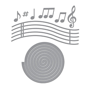Musical Notes & Stave Pop-Up Etched Dies by Bibi Cameron