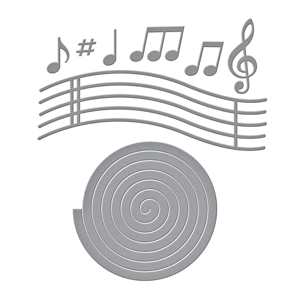 Musical Notes & Stave Pop-Up Etched Dies by Bibi Cameron