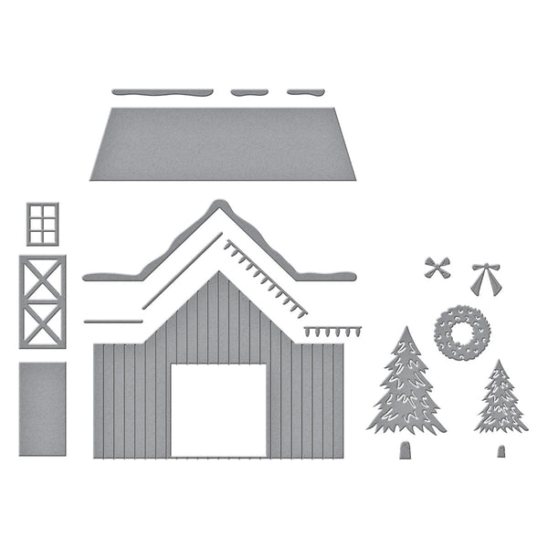 Country Christmas Barn Etched Dies from the Country Christmas Collection by Annie Williams