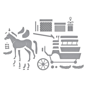 Christmas Horse-Drawn Wagon Etched Dies from the Country Christmas Collection by Annie Williams