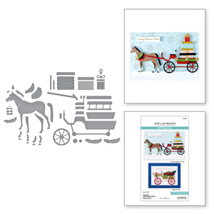 Christmas Horse-Drawn Wagon Etched Dies from the Country Christmas Collection by Annie Williams