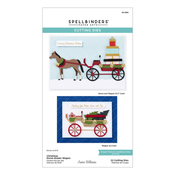 Christmas Horse-Drawn Wagon Etched Dies from the Country Christmas Collection by Annie Williams