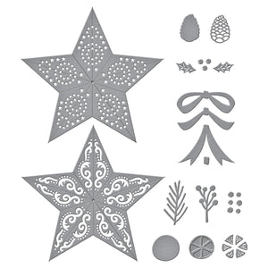Barn Star Wreath Etched Dies from the Country Christmas Collection by Annie Williams