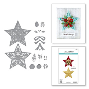 Barn Star Wreath Etched Dies from the Country Christmas Collection by Annie Williams