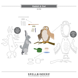 Rabbit & Owl Etched Dies with Simple Stories