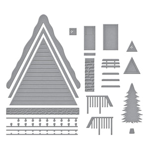 Ski Lodge Etched Dies by Simon Hurley
