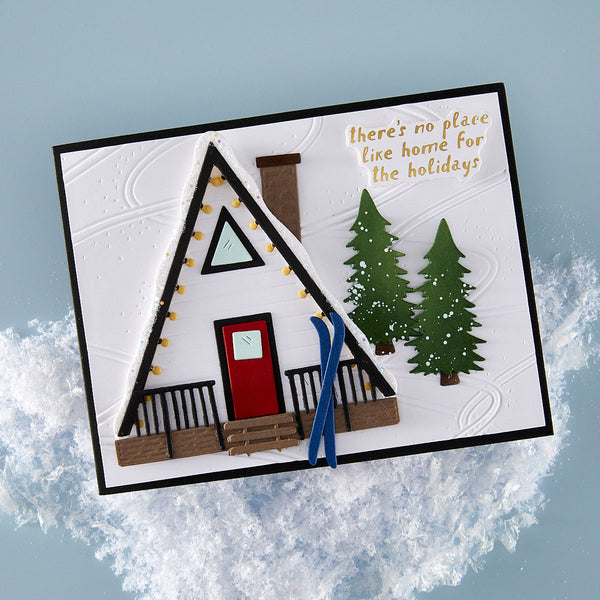 Ski-son's Greetings Sentiments Press + Foil Plate & Die Set by Simon Hurley