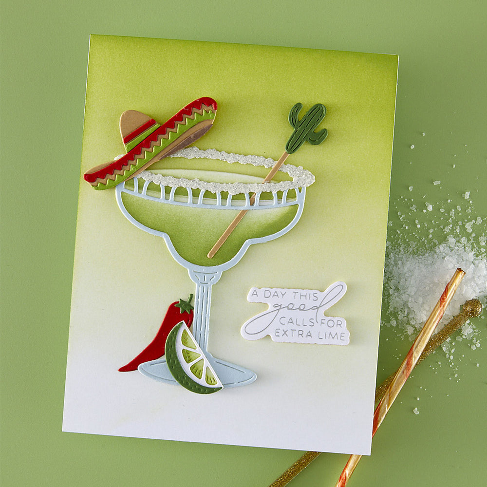 Sip Sip Ole Sentiments Press + Foil Plate & Die Set