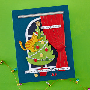 Meowy Christmas Sentiments Press + Foil Plates & Die Set by Yana Smakula