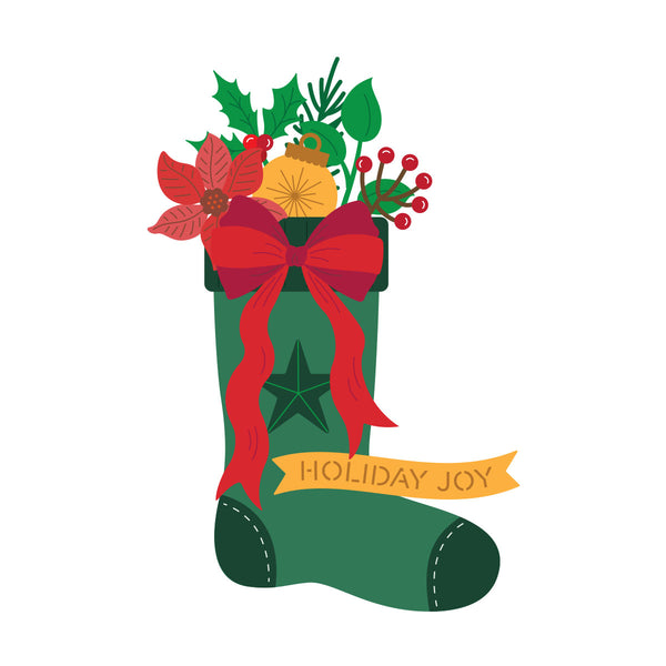 Old-Fashioned Christmas Stocking Etched Dies with Simple Stories